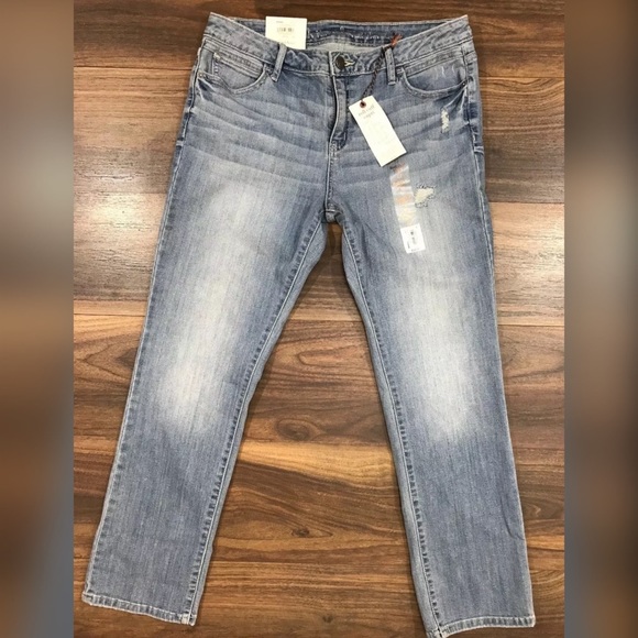 Simply Vera Roll Cuff Jeans Sz 12 Distressed Crop - Picture 6 of 7